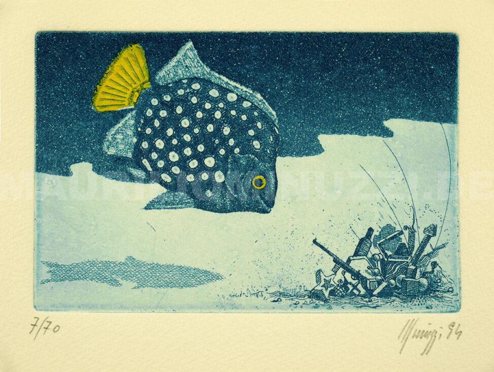 Weihnachtskarte 1994 (Fisch mit gelbem Schwanz)